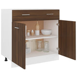 NNEVL Drawer Bottom Cabinet Brown Oak 80x46x81.5 cm Engineered Wood
