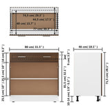 NNEVL Drawer Bottom Cabinet Brown Oak 80x46x81.5 cm Engineered Wood
