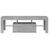 NNEVL TV Cabinet with LED Lights Grey Sonoma 120x35x40 cm