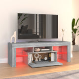 NNEVL TV Cabinet with LED Lights Grey Sonoma 120x35x40 cm