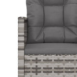 NNEVL 3 Piece Outdoor Lounge Set with Cushions Poly Rattan Grey