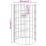 NNEVL Circular Gabion Pole Galvanised Steel Ø30x50 cm