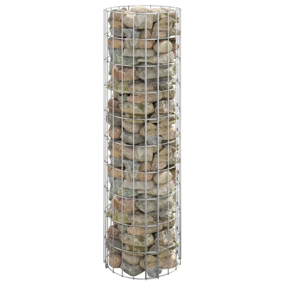 NNEVL Circular Gabion Pole Galvanised Steel Ø30x100 cm