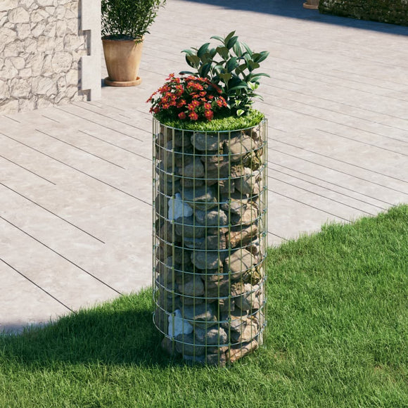 NNEVL Circular Gabion Pole Galvanised Steel Ø50x100 cm