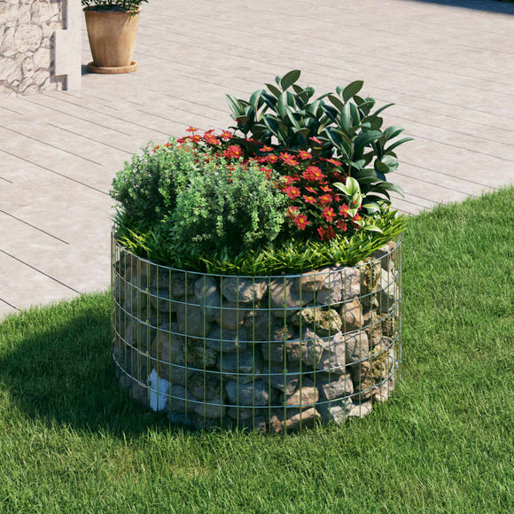 NNEVL Circular Gabion Pole Galvanised Steel Ø100x50 cm
