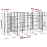 NNEVL Gabion Raised Bed Galvanised Iron 120x50x50 cm