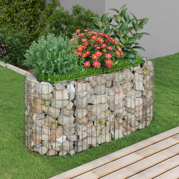 NNEVL Gabion Raised Bed Galvanised Iron 120x50x50 cm