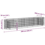 NNEVL Gabion Raised Bed Galvanised Iron 260x50x50 cm