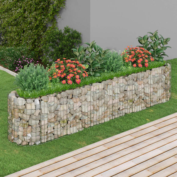 NNEVL Gabion Raised Bed Galvanised Iron 260x50x50 cm