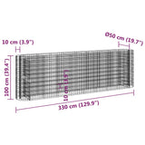 NNEVL Gabion Raised Bed Galvanised Iron 330x50x100 cm