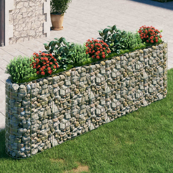 NNEVL Gabion Raised Bed Galvanised Iron 330x50x100 cm