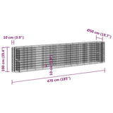 NNEVL Gabion Raised Bed Galvanised Iron 470x50x100 cm