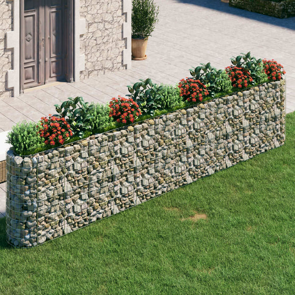 NNEVL Gabion Raised Bed Galvanised Iron 470x50x100 cm