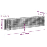 NNEVL Gabion Raised Bed Galvanised Iron 500x100x100 cm