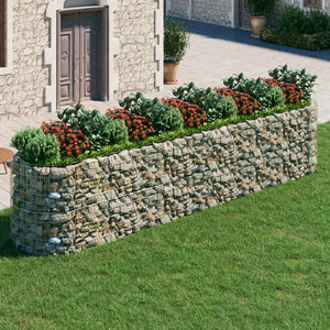 NNEVL Gabion Raised Bed Galvanised Iron 500x100x100 cm