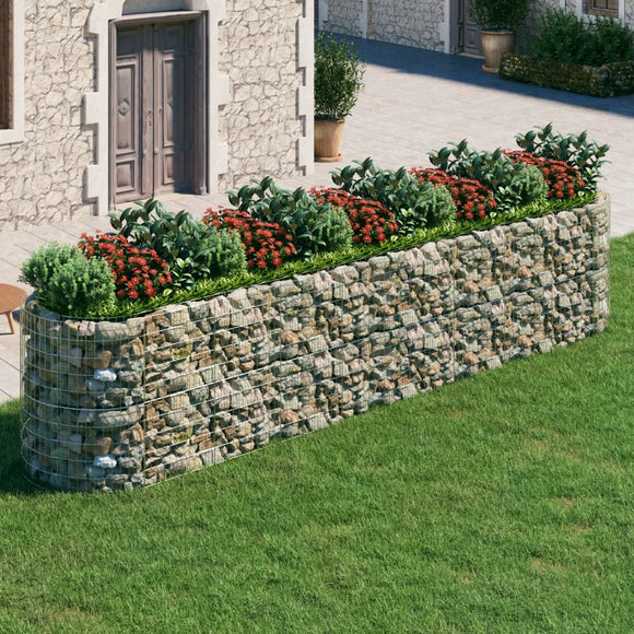 NNEVL Gabion Raised Bed Galvanised Iron 500x100x100 cm