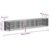 NNEVL Gabion Raised Bed Galvanised Iron 600x100x100 cm