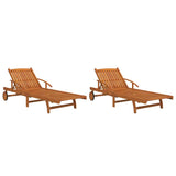 NNEVL Sun Loungers 2 pcs Solid Wood Acacia