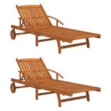 NNEVL Sun Loungers 2 pcs Solid Wood Acacia