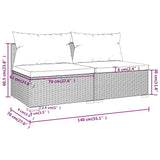 NNEVL 2 Piece Garden Lounge Set with Cushions Poly Rattan Grey