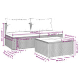 NNEVL 3 Piece Garden Lounge Set with Cushions Poly Rattan Black