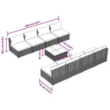 NNEVL 9 Piece Garden Lounge Set with Cushions Poly Rattan Black