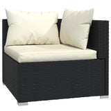 NNEVL 8 Piece Garden Lounge Set with Cushions Poly Rattan Black