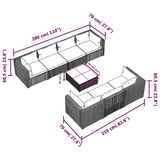 NNEVL 8 Piece Garden Lounge Set with Cushions Poly Rattan Black