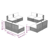 NNEVL 8 Piece Garden Lounge Set with Cushions Poly Rattan Black