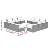 NNEVL 12 Piece Garden Lounge Set with Cushions Poly Rattan Brown