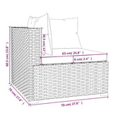 NNEVL 12 Piece Garden Lounge Set with Cushions Poly Rattan Grey