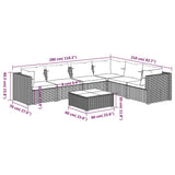 NNEVL 7 Piece Garden Lounge Set with Cushions Poly Rattan Brown