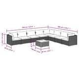 NNEVL 9 Piece Garden Lounge Set with Cushions Poly Rattan Black