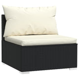 NNEVL 10 Piece Garden Lounge Set with Cushions Poly Rattan Black