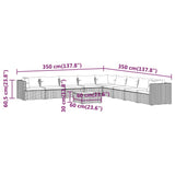 NNEVL 10 Piece Garden Lounge Set with Cushions Poly Rattan Black