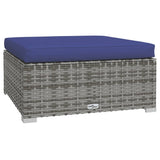 NNEVL 7 Piece Garden Lounge Set with Cushions Poly Rattan Grey