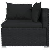 NNEVL 10 Piece Garden Lounge Set with Cushions Poly Rattan Black