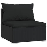 NNEVL 10 Piece Garden Lounge Set with Cushions Poly Rattan Black