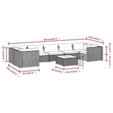 NNEVL 8 Piece Garden Lounge Set with Cushions Poly Rattan Black