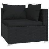 NNEVL 7 Piece Garden Lounge Set with Cushions Black Poly Rattan