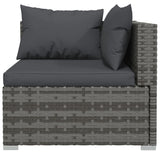 NNEVL 12 Piece Garden Lounge Set with Cushions Grey Poly Rattan