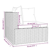 NNEVL 12 Piece Garden Lounge Set with Cushions Grey Poly Rattan