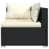 NNEVL 13 Piece Garden Lounge Set with Cushions Black Poly Rattan