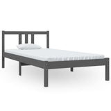 NNEVL Bed Frame Grey Solid Wood 92x187 cm Single Bed Size