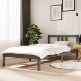 NNEVL Bed Frame Grey Solid Wood 92x187 cm Single Bed Size
