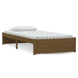 NNEVL Bed Frame Honey Brown Solid Wood 92x187 cm Single Bed Size