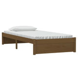 NNEVL Bed Frame Honey Brown Solid Wood 92x187 cm Single Bed Size