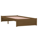NNEVL Bed Frame Honey Brown Solid Wood 92x187 cm Single Bed Size
