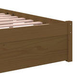 NNEVL Bed Frame Honey Brown Solid Wood 92x187 cm Single Bed Size