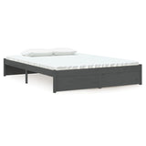 NNEVL Bed Frame Grey Solid Wood 137x187 Double Size